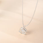 Sterling Silver Cubic Zirconia Circular Sparkle Pendant Necklace