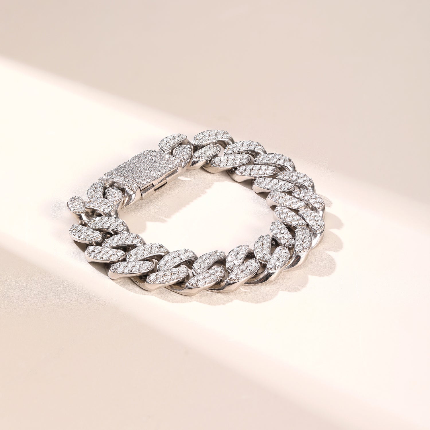 Full Zircon Cuban Link Bracelet - 925 Sterling Silver Luxury Hip-Hop Style Unique Design Statement Jewelry
