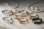 Diamond ring, wedding leave, necklace, bracelet, earrings, ear studs, jewelry