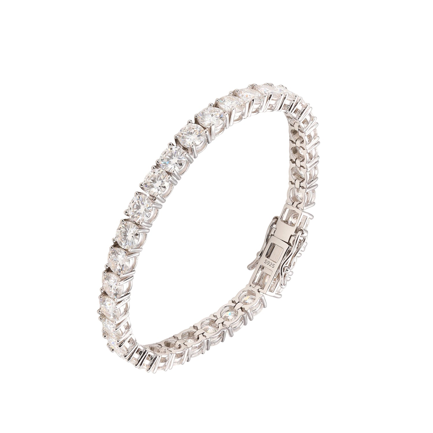 Tennis Bracelet with Full Zircon Stones - Luxury Shiny Minimalist Design Versatile Fine Jewelry（big）